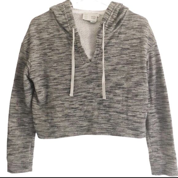 Anthropologie Saturday Sunday Gray Crop Hoodie Small - Picture 3 of 11